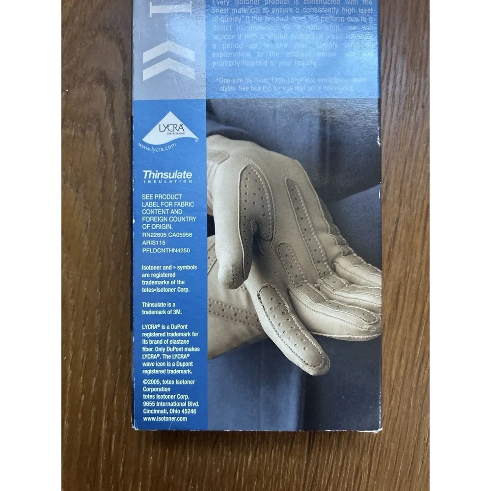 Vintage Isotoner Stretch Classic Gloves Black Thinsulate Lined One Size NIB